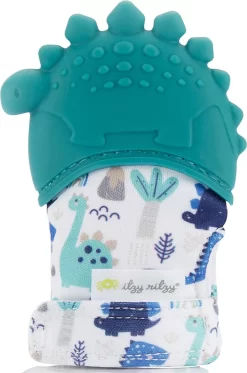 Itzy Ritzy - Itzy Mitt™ - Baby Bijtwant - Teal Dino