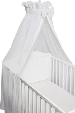 Baby Sluier Strik Wit - Baby Hemeltjes - Baby Klamboe Voor Wieg En Ledikant