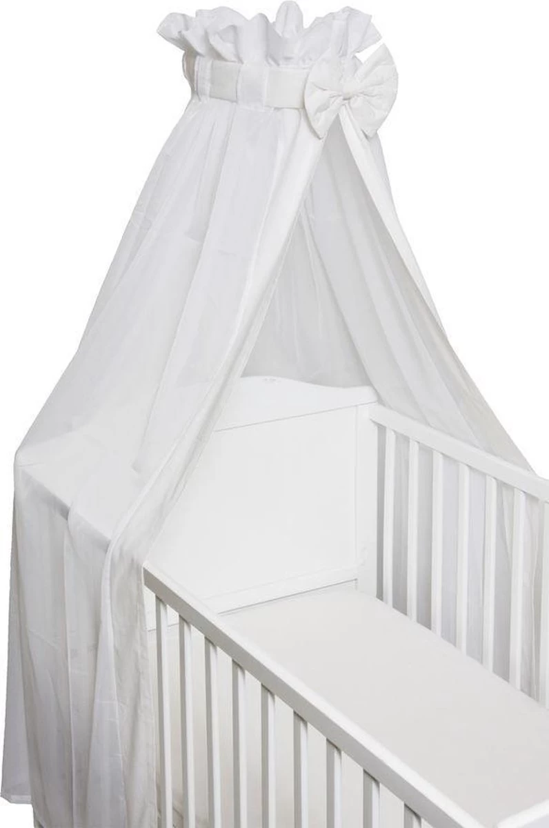 Baby Sluier Strik Wit - Baby Hemeltjes - Baby Klamboe Voor Wieg En Ledikant