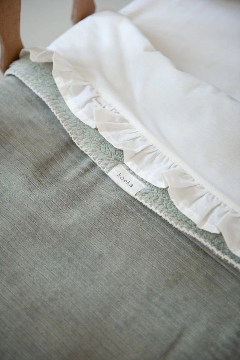 Koeka Baby Lakentje Ledikant Ruffle - Wit 110x140cm - Afbeelding 5