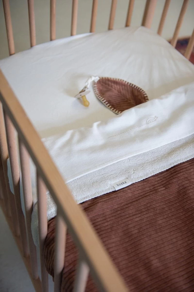 Koeka Baby Dekentje Wieg Teddy Vik - Bruin - 75x100cm - Afbeelding 8