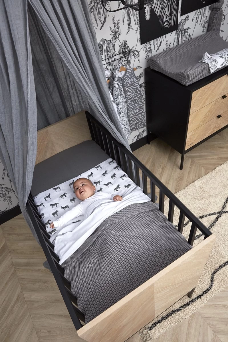 Meyco Herringbone Ledikant Deken - Grijs - 100x150cm - Afbeelding 3