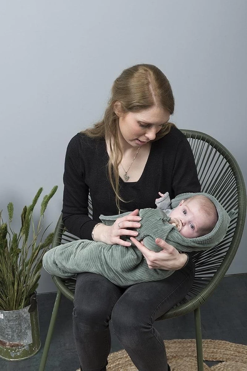 Baby's Only Wikkeldeken - Omslagdoek Baby Sense - Teddy Voering - Vintage Blue - 75x75 Cm - Geschikt Voor Drie- En Vijfpuntsgordel - Afbeelding 5