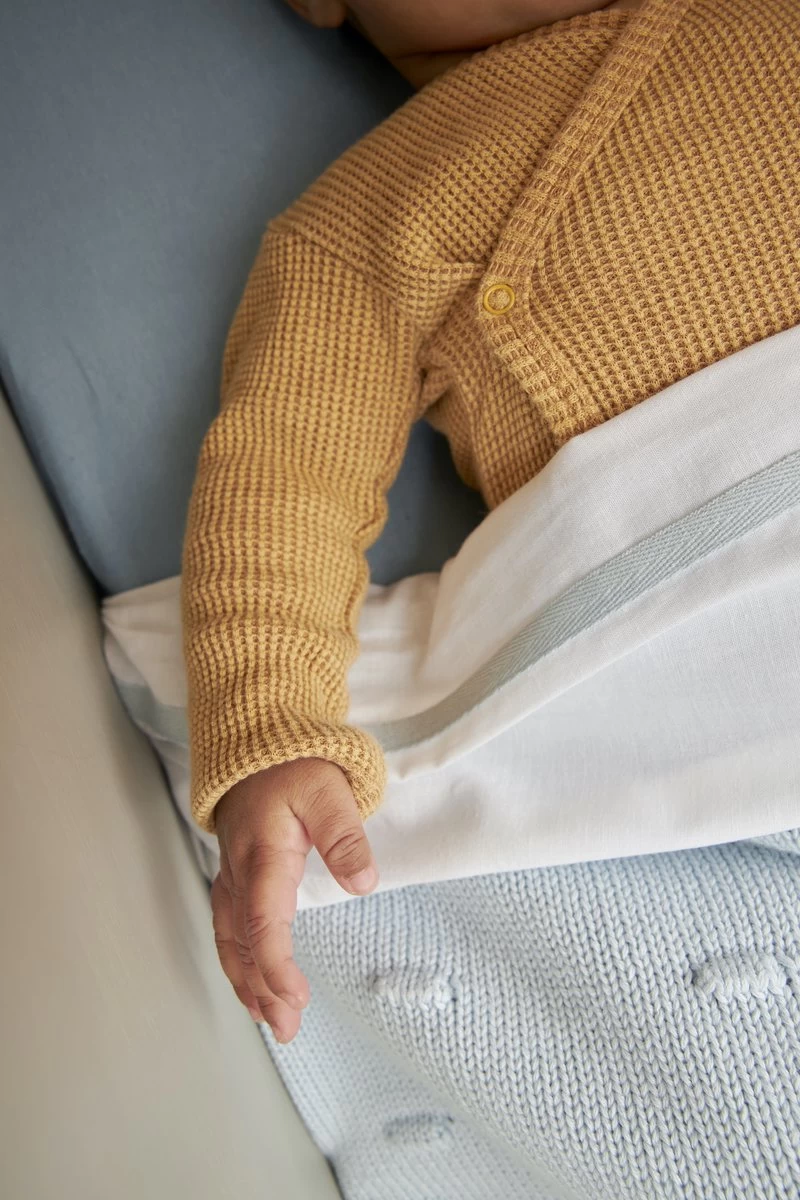 Meyco Bies Wieglaken - Light Blue - 75x100cm - Afbeelding 3