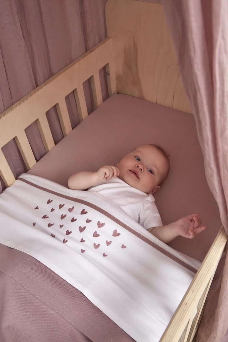 Meyco Hearts Ledikant Laken - Lilac - 100x150cm - Afbeelding 3