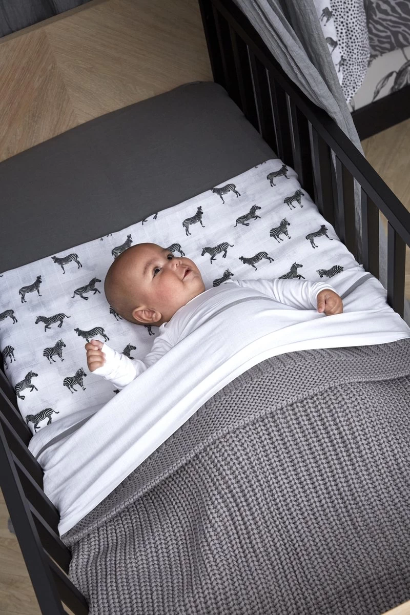 Meyco Herringbone Ledikant Deken - Grijs - 100x150cm - Afbeelding 4