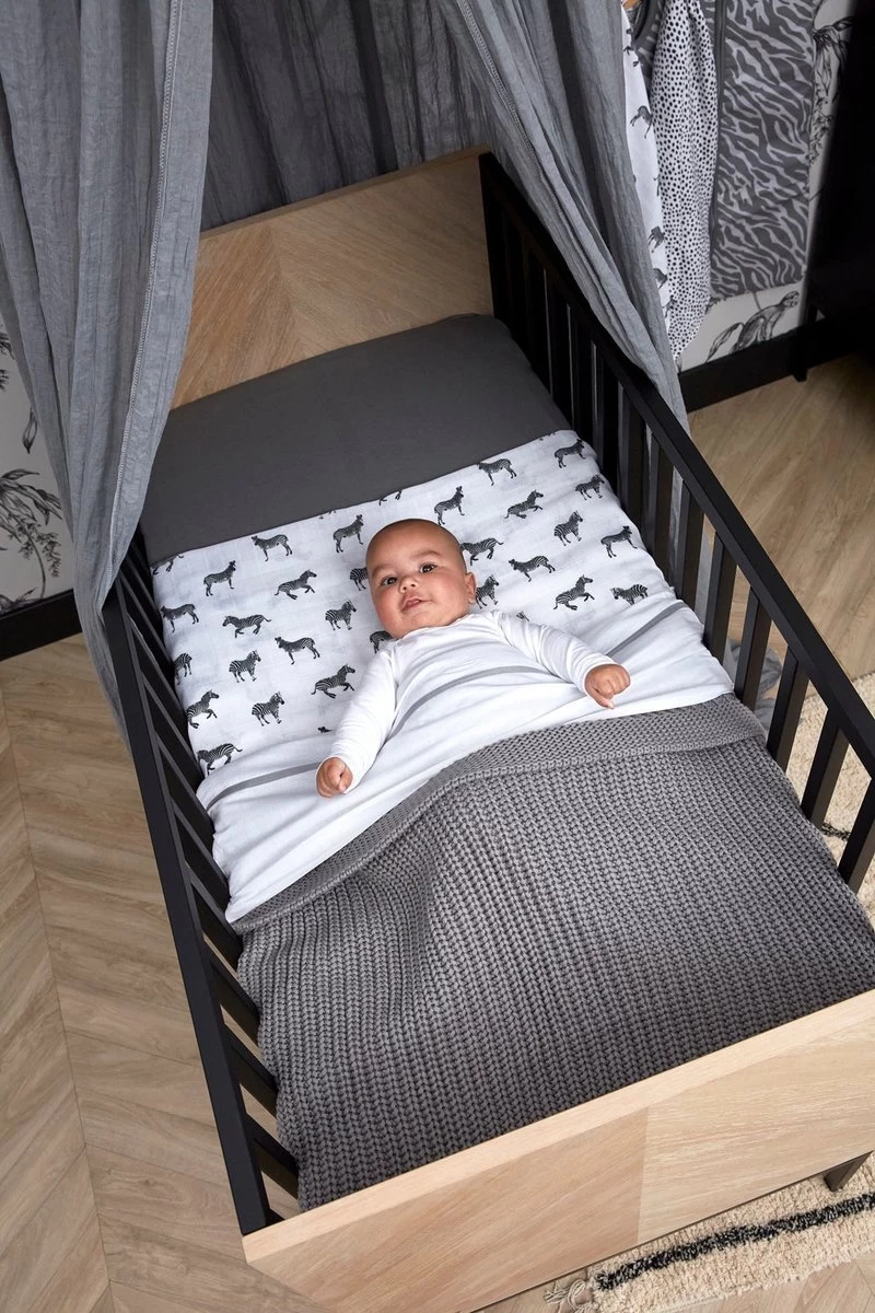 Meyco Herringbone Ledikant Deken - Grijs - 100x150cm - Afbeelding 6