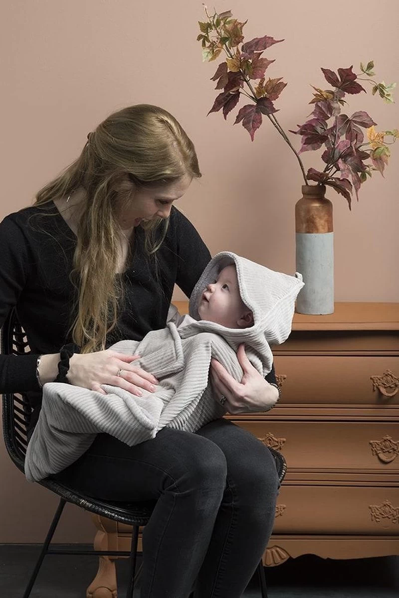 Baby's Only Wikkeldeken - Omslagdoek Baby Sense - Teddy Voering - Vintage Blue - 75x75 Cm - Geschikt Voor Drie- En Vijfpuntsgordel - Afbeelding 3