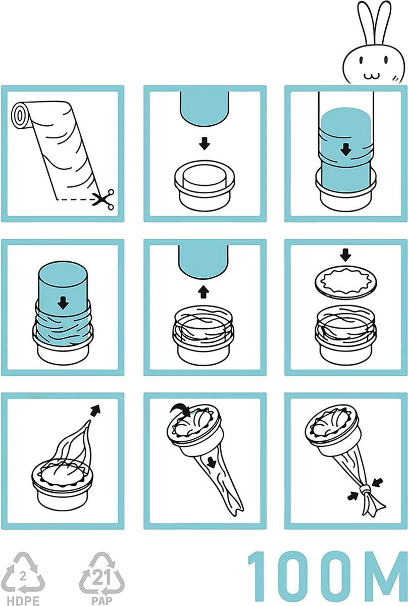 Wonix® - Luieremmers Navulling - Voor 8 Tommee Tippee Twist & Click, 10 Korbel, 14 Angelcare En Meer - 100m - Afbeelding 2