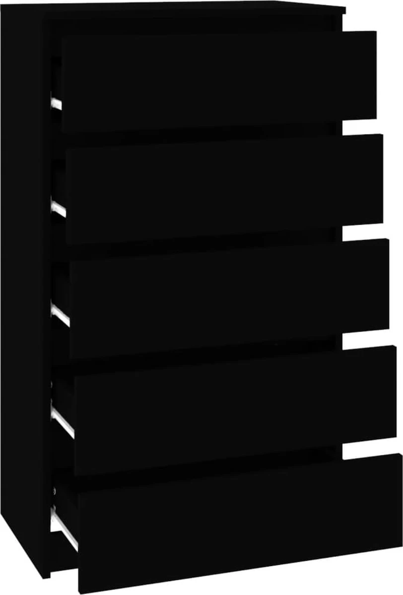 VidaXL Ladekast 60x36x103 Cm Bewerkt Hout Zwart - Afbeelding 8