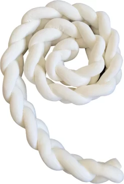 IL BAMBINI Gevlochten Baby Bed Bumper Treccia - Bedomrander - Box Omrander - Hoofdbeschermer - Boxrand - Bedbumper - Stootrand - Boxomrander - (3 Meter) Wit