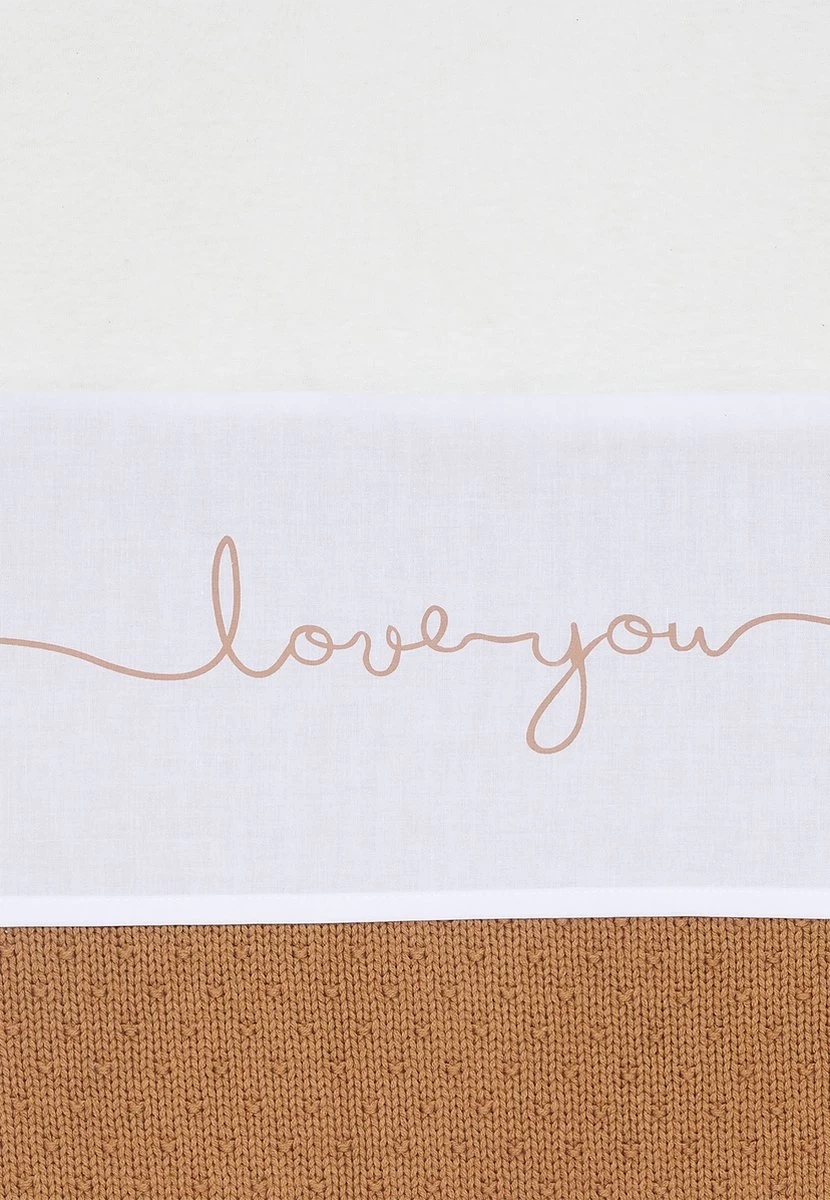 Jollein Baby Laken Ledikant 120x150cm Love You - Caramel - Afbeelding 3