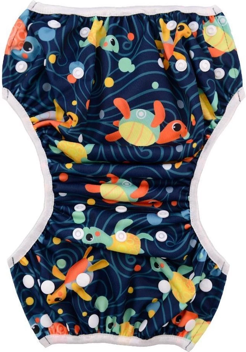 Zwemluier Happy Turtles | 0-3 Jaar | One Size - In Maat Verstelbaar | Wasbare Zwemluier | Herbruikbaar | Kidzstore.eu - Afbeelding 2