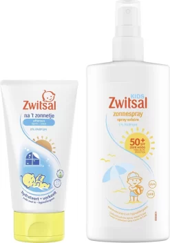 Zwitsal Voor En Na 't Zonnetje 0% Parfum - Zonnespray 200 Ml + Aftersun 150 Ml - Zonnepakket