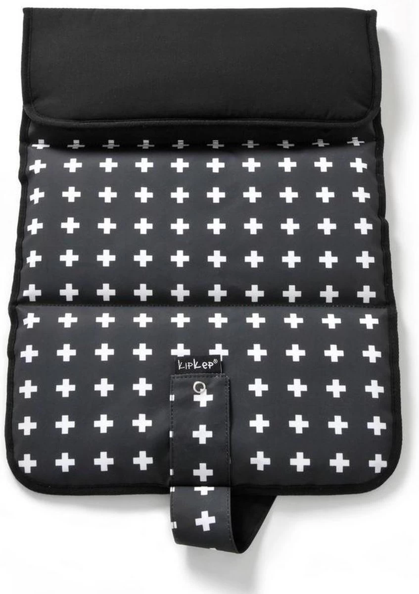 KipKep Napper Verschoonmatje - Machinewasbaar - Crossy Black