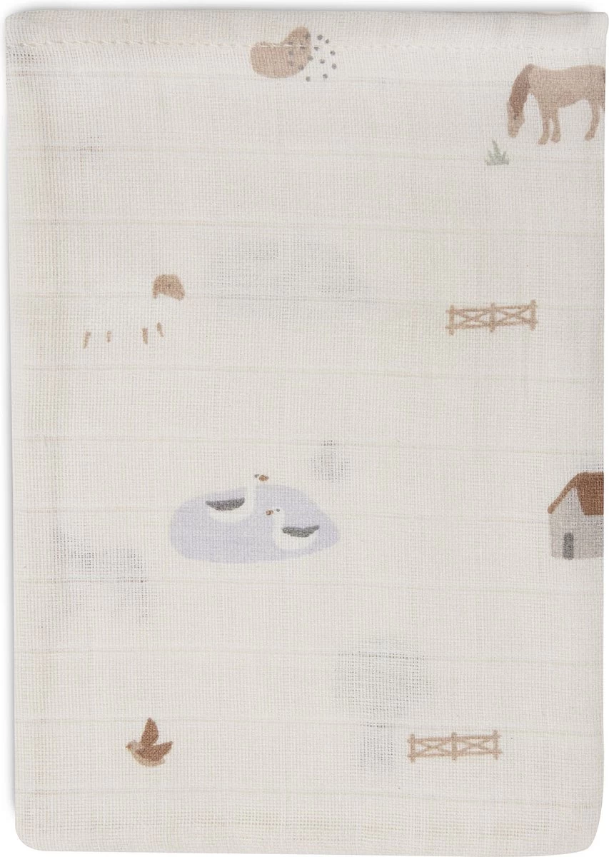 Jollein Baby Washandje Hydrofiel Farm - 3 Stuks - Afbeelding 5