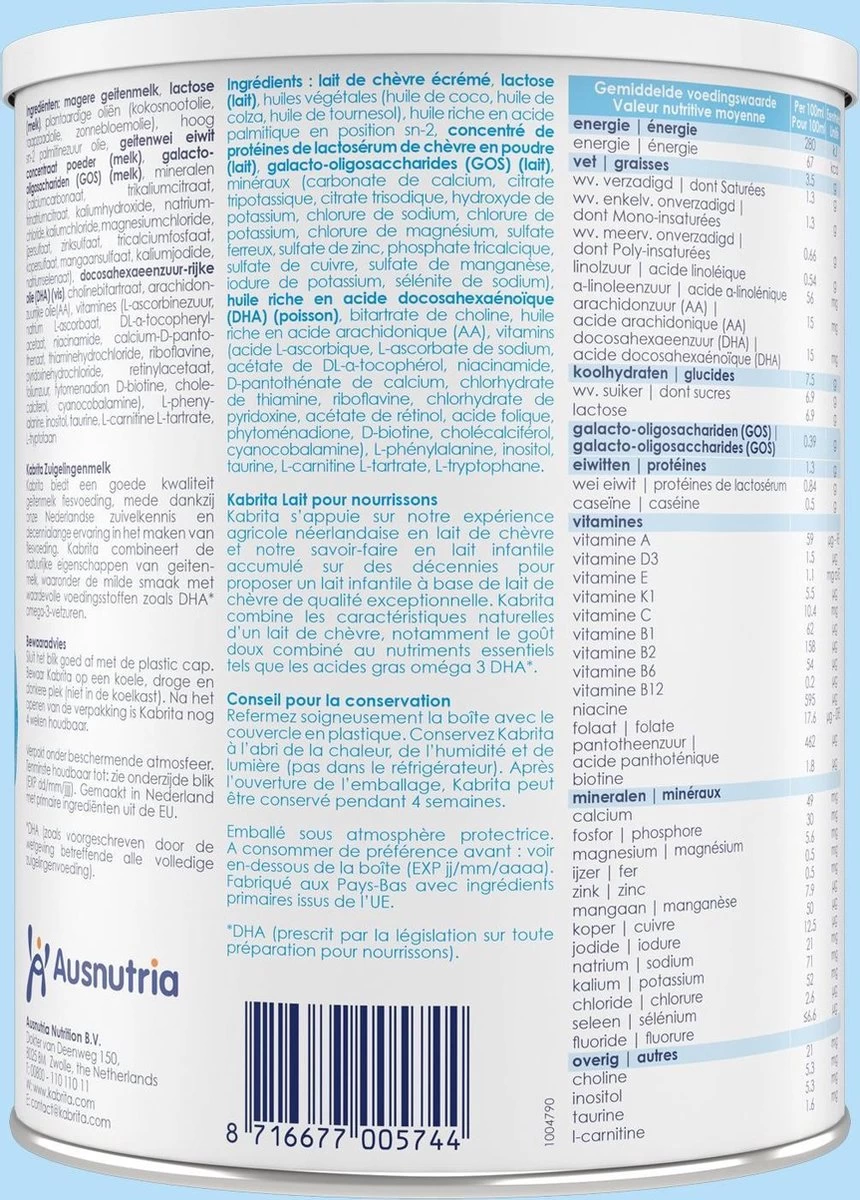 Kabrita 1 Zuigelingenmelk - Zuigelingenvoeding 0-6 Maanden - 800g - Afbeelding 8