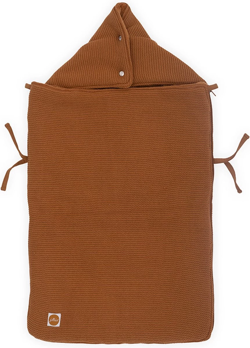 Jollein Voetenzak Voor Autostoel & Kinderwagen - Basic Knit - Caramel - Afbeelding 2