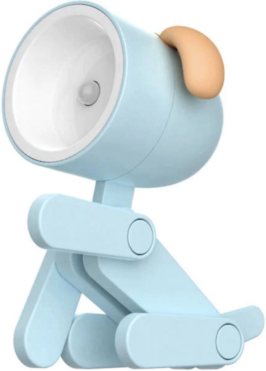 Babycure Kleine Puppy Lampje Blauwe | Verstelbare Hondje | LED Lamp | Trending 2023 | Leuk Om Kado Te Doen | Kraam Cadeau | Extra Set Batterijen Inbegrepen - Afbeelding 2