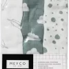 Meyco Clouds/Dots/Feathers Hydrofiele Doeken - 3-pack - Stone Green - 70x70cm