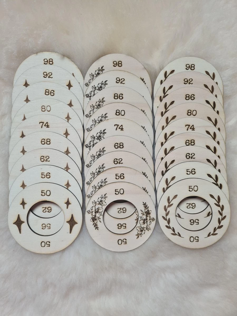 Maathanger | Kastverdelers | Bladeren Set 50 - 98 - Afbeelding 4