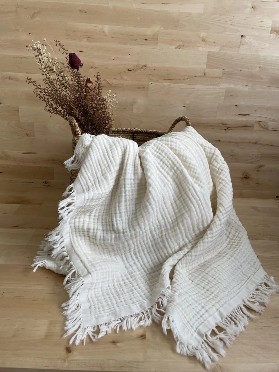 Merkloos Hydrofiele Doek XL 4 Layer Dik Swaddle - Baby Muslin Swaddle - Kraamcadeau - Katoenen Mousseline Baby Deken - Baby Badhanddoek - Afbeelding 5