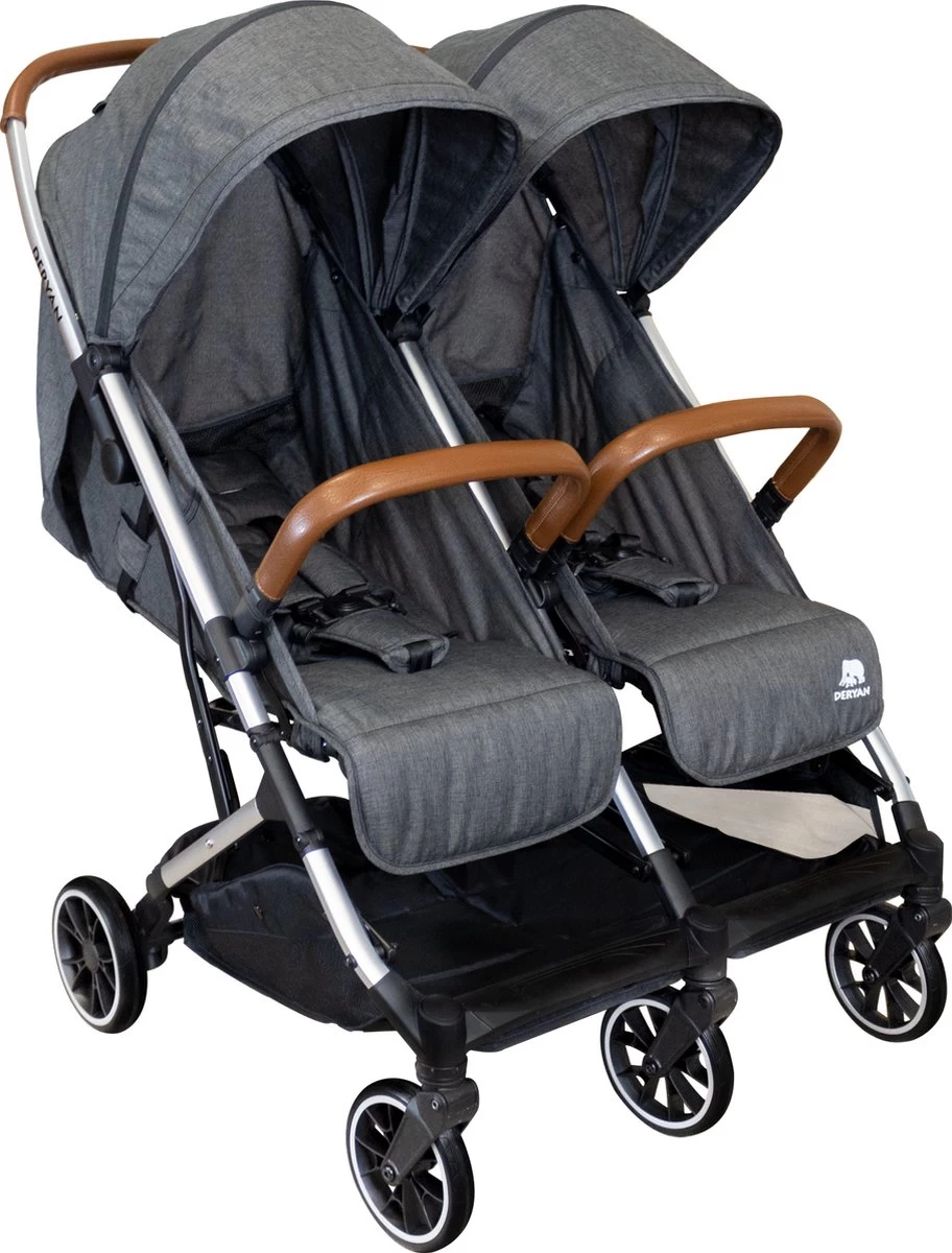 Deryan Luxe Rolo X2 Dubbele Buggy - Duo Buggy - Grijs - Afbeelding 10