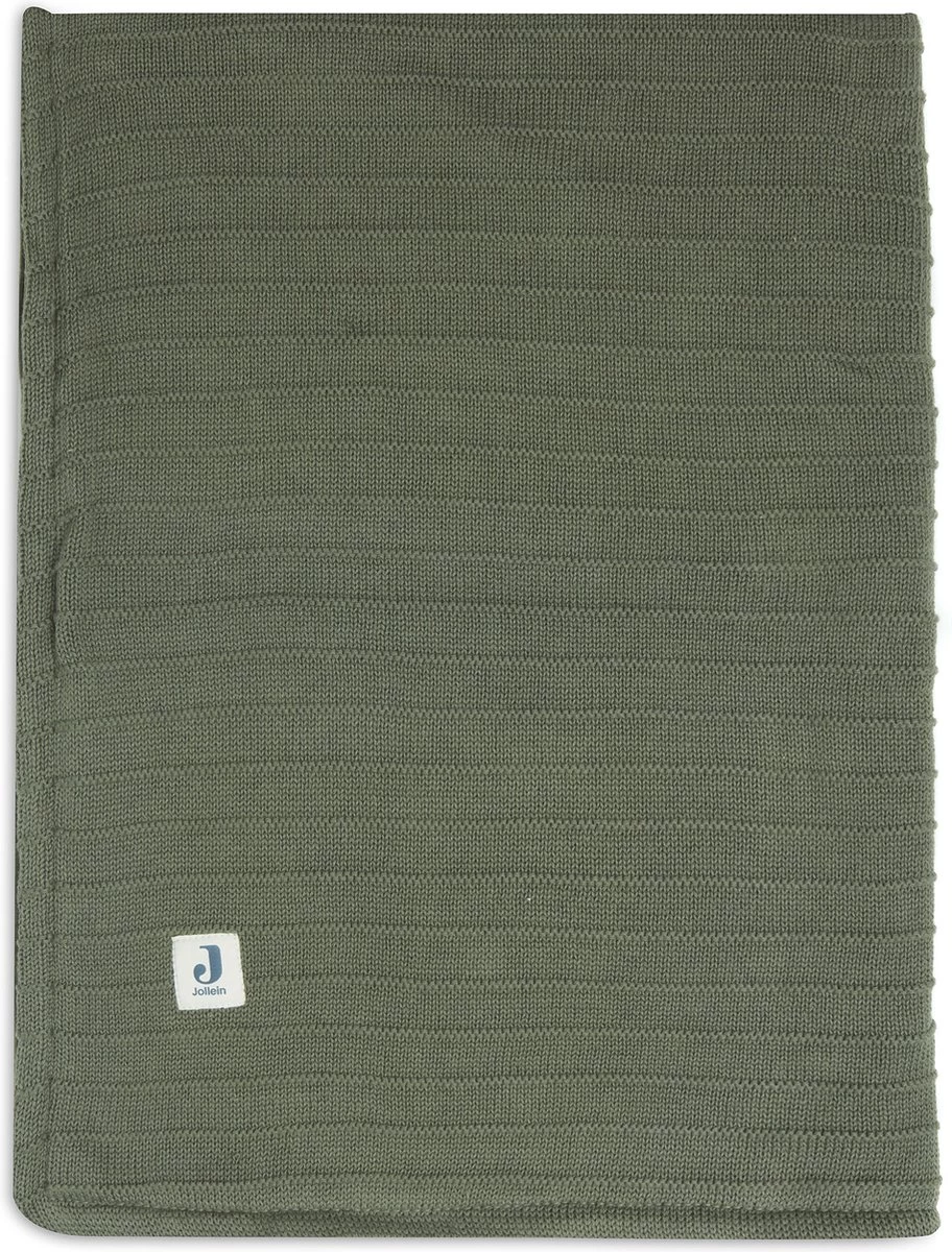 Jollein Baby Deken Wieg Velvet Pure Knit - Leaf Green - GOTS