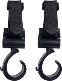 Kinderwagen Tassenhaak 2 Stuks - Boodschappenhaken - Tassenhanger - Babywagen Tassenhaak - Strollerhook - Buggy Haak - Bags Holder - Tassenclips - Rugzak Hanger - Verplaatsbare Hanger - Rolstoelhaak - Auto Hoofdsteun Haak