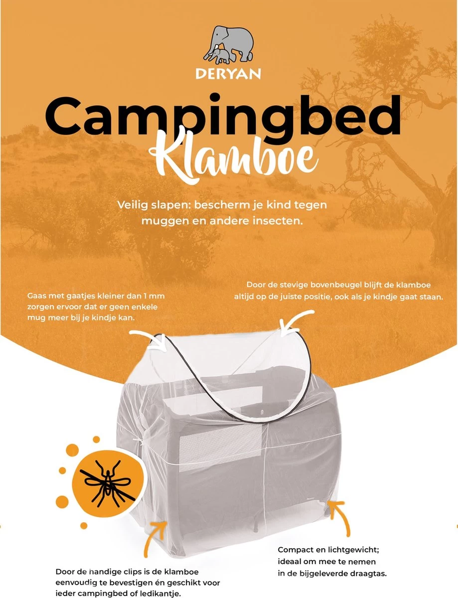 Deryan Luxe Klamboe Voor Campingbed - Klamboe Voor Ledikant - Babyklamboe - Universeel - Afbeelding 7
