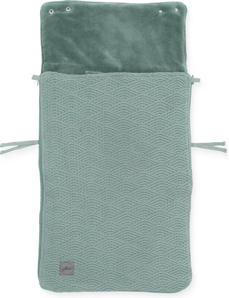 Jollein Voetenzak Voor Autostoel & Kinderwagen - River Knit - Ash Green