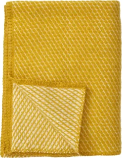 Klippan Yllefabrik Klippan 100% Eco-wollen Wiegdeken - Velvet Geel- Warm-zacht-65x90cm