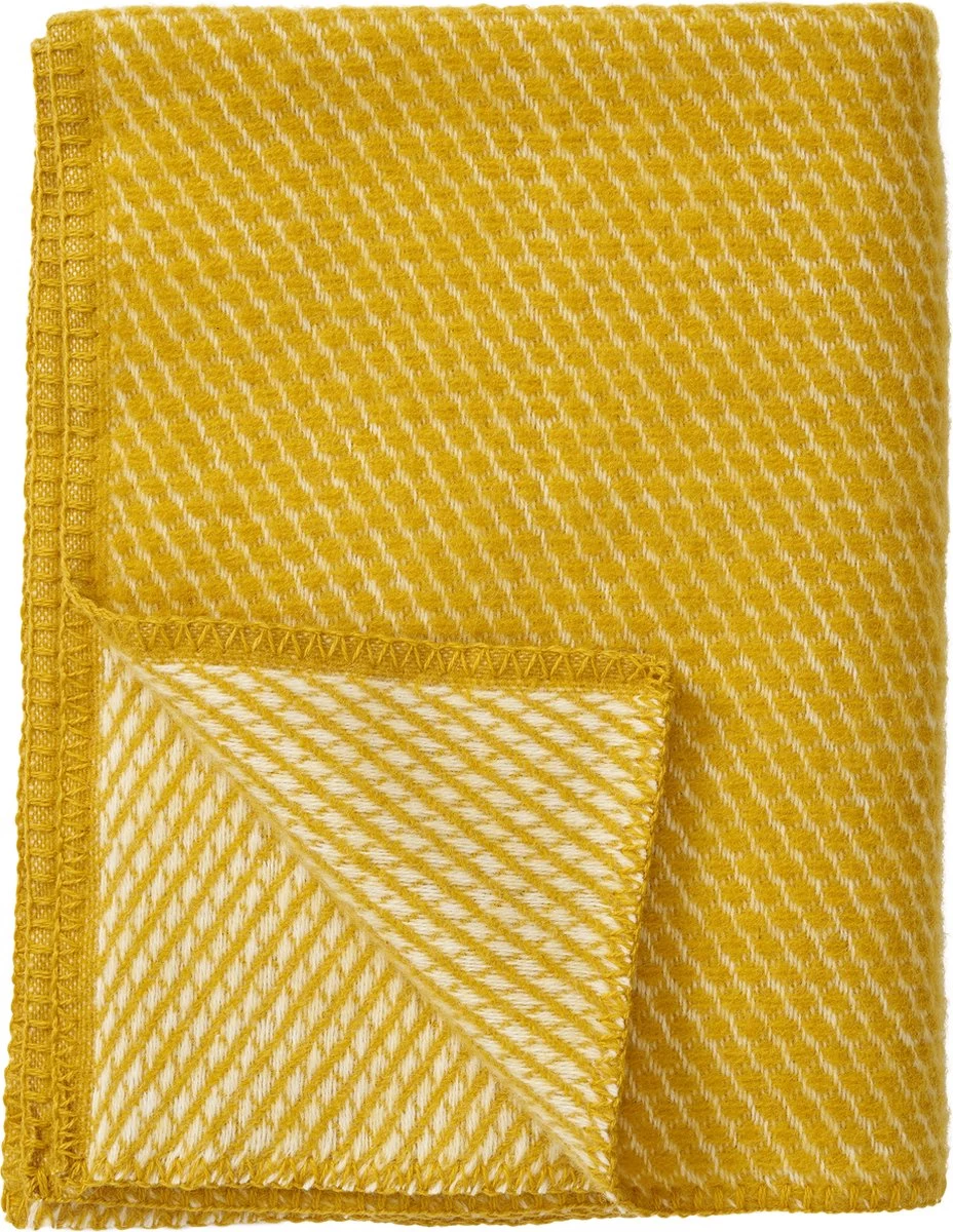 Klippan Yllefabrik Klippan 100% Eco-wollen Wiegdeken - Velvet Geel- Warm-zacht-65x90cm