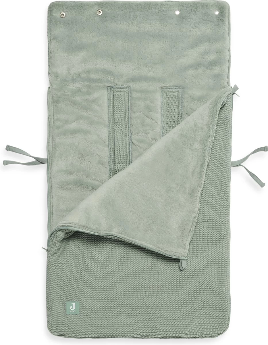 Jollein Voetenzak Voor Autostoel & Kinderwagen - Basic Knit - Forest Green - Afbeelding 7