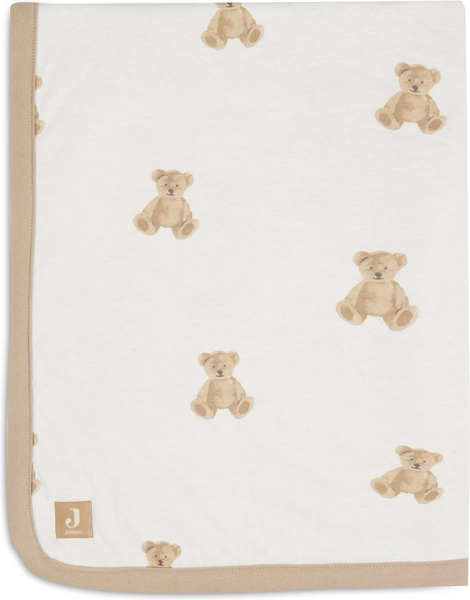 Jollein Baby Deken Ledikant Jersey 100x150cm - Teddy Bear - Afbeelding 2