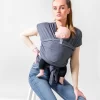 ByKay - Draagdoek - Rekbaar - DonkerGrijs - Antraciet - Maat L - Organic Katoen - Stretchy Wrap Deluxe - 3 Jaar - Buik - Heup