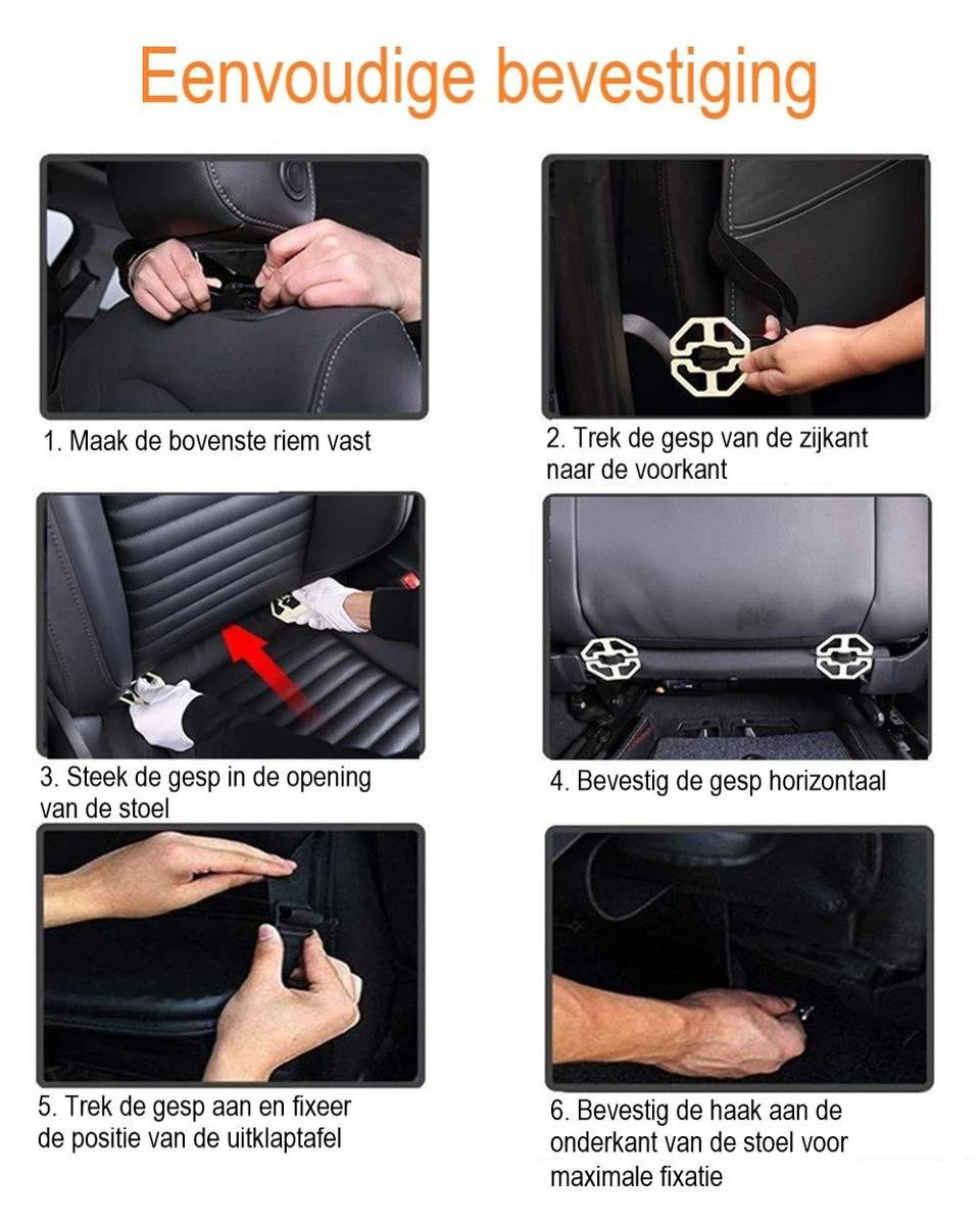 Luxe Auto Organizer Met Tablet Houder Autostoel Organiser Ipadhouder Voor Kinderen – Zwart - Afbeelding 7