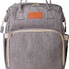 Luiertas Rugzak - Monx Luiertas Verzorgingstas Met Uitklapbaar Babybedje - Overzichtelijke Luierrugzak Extra Buggy En Kinderwagen Haken Inclusief Geïsoleerde Flessenhouder - Grijs