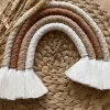 Regenboog Macrame Wanddecoratie - Muurdecoratie - Wandhanger - Babykamer - Kinderkamer Jongen , Decoratie Kinderkamer Jongen - Baby Kamer Accessoires Jongen - Meisje , Macramey Regenboog - Macramey - Ecru - Bruin