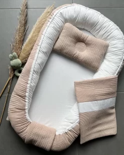 Bébélunes Waffle Brown - Babynest + Dekentje - Bruin
