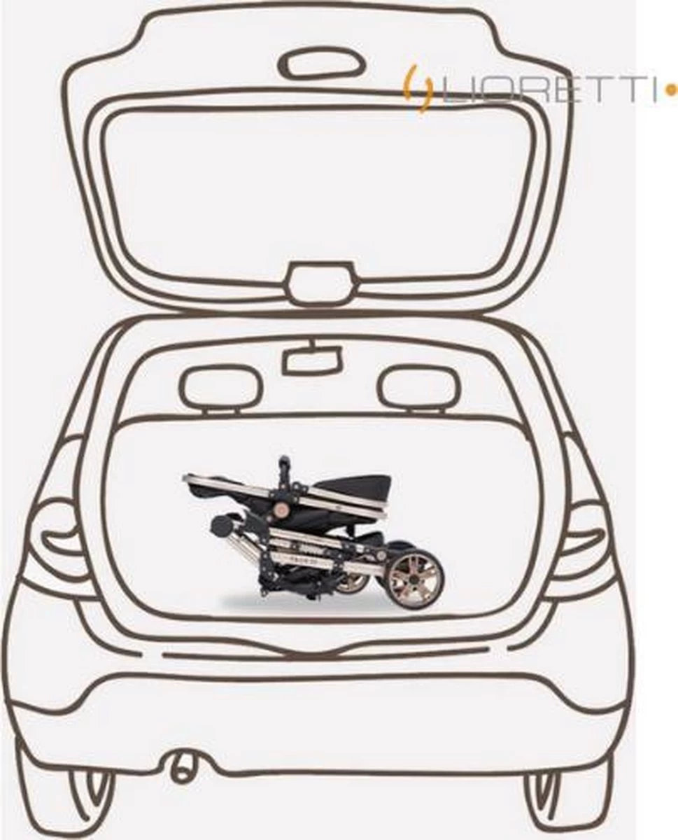 Merkloos Lioretti® Luxe Baby Buggy 3 In 1 | Baby Wagen | Kinderwagen Met Stoel En Wieg | Inklapbaar | Hoge Kwaliteit | Combi | Zwart - Afbeelding 7