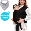 Baby Garden Draagdoek Zwart - Ergonomisch - Original - Gratis Slabbetje
