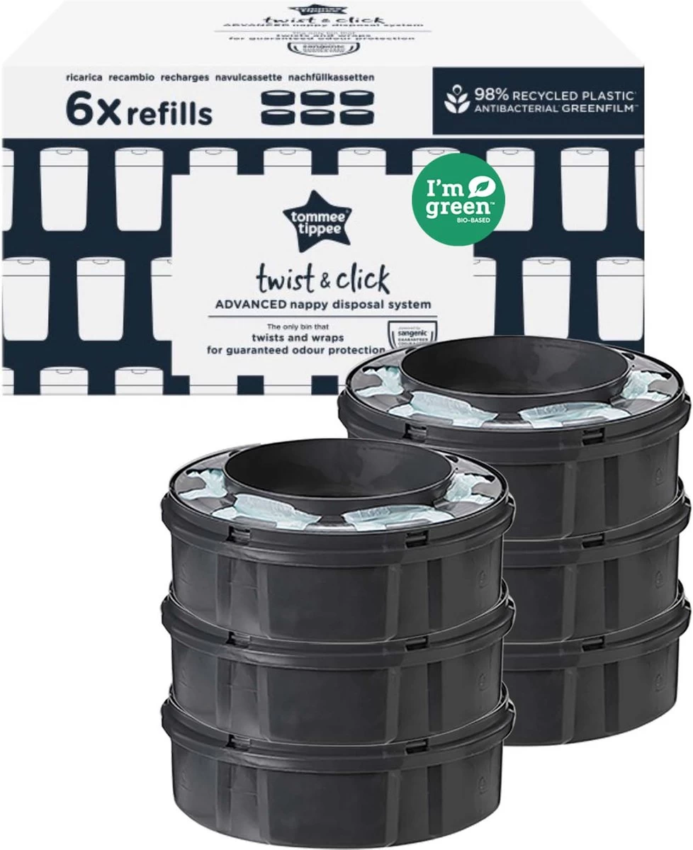 Tommee Tippee Twist & Click Milieuvriendelijke Luieremmer Navulling - Duurzaam Geproduceerde Greenfilm - 6 Stuks - Afbeelding 6