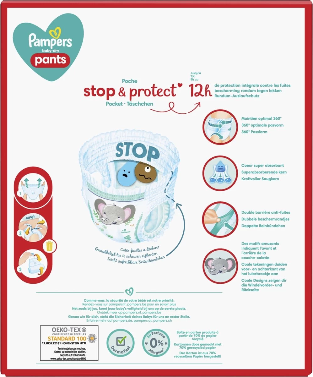 Pampers® Pampers - Baby Dry Pants - Maat 4 - Mega Pack - 84 Luierbroekjes - Afbeelding 2
